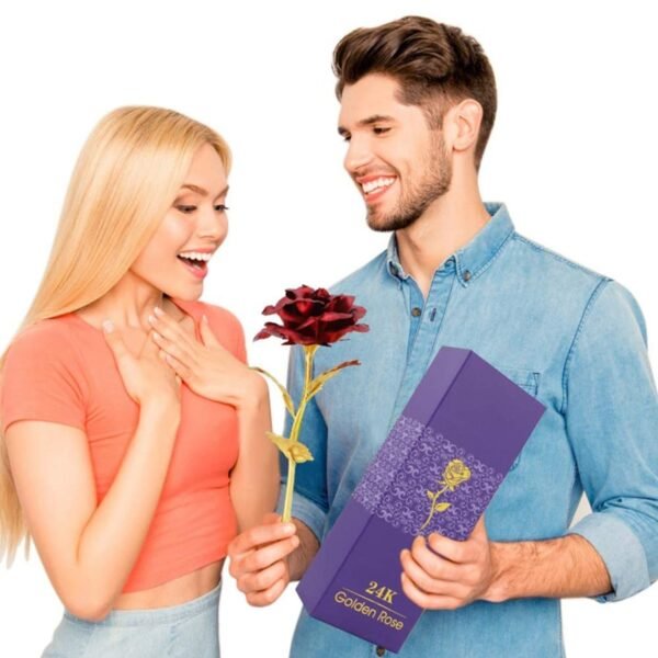 24k Gold Rose,hicoosee Gold Foil Plated Rose with LOVE Stand and Gift Box