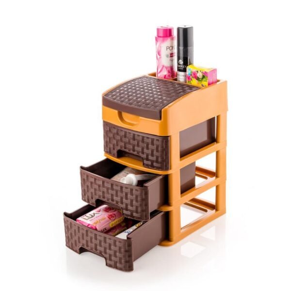 Mini 3 Layer D Storage for Household and Office Use for Storing Various Types of Items