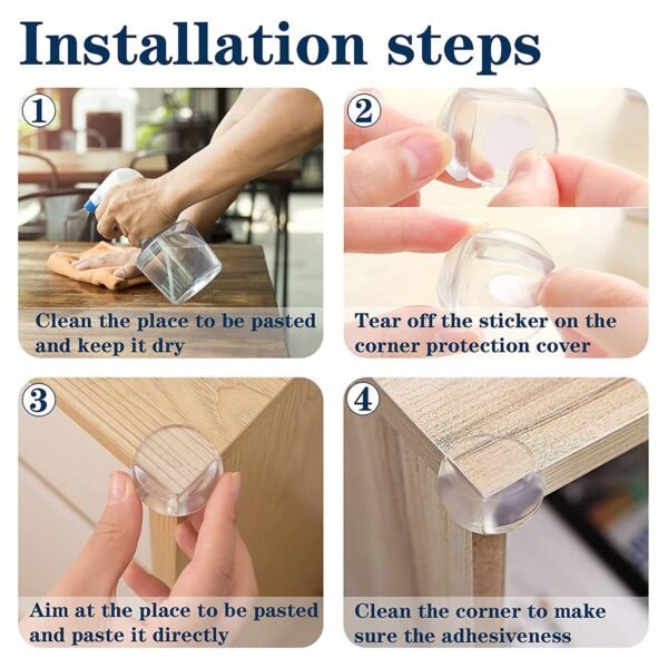 Corner Guards Clear Corner Protectors High Resistant Adhesive (Pack of 4Pc)