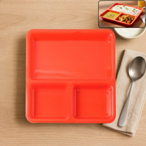 3-Compartment-Serving-Tray-01_c71e92b4-4db6-456b-b6e1-9ee63f0193a4.jpg Plastic 3-Compartment Rectangular Meal Serving Tray / Plates (1 Pc)