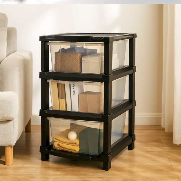 3-Storage-Drawers-02.jpg 3-Layer Classic Transparent Drawer Storage Organizer