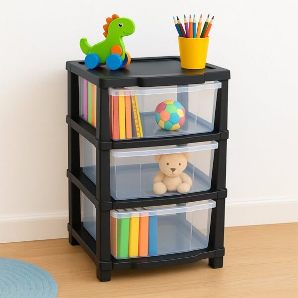 3-Storage-Drawers-04.jpg 3-Layer Classic Transparent Drawer Storage Organizer