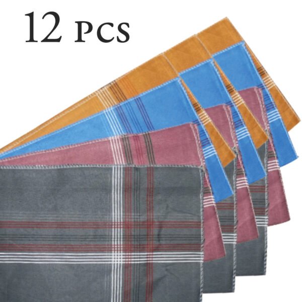 Men's King Size Formal Handkerchiefs for Office Use - Pack of 12