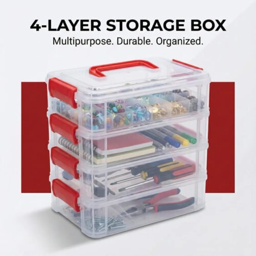 3030304.jpg 4-Layer Transparent Multipurpose Plastic Storage Box