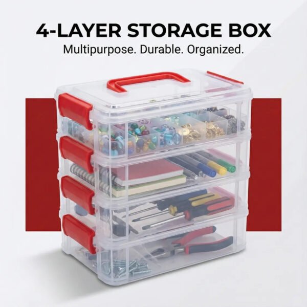 3030304.jpg 4-Layer Transparent Multipurpose Plastic Storage Box