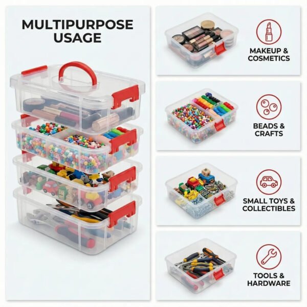 3030311.jpg 4-Layer Transparent Multipurpose Plastic Storage Box