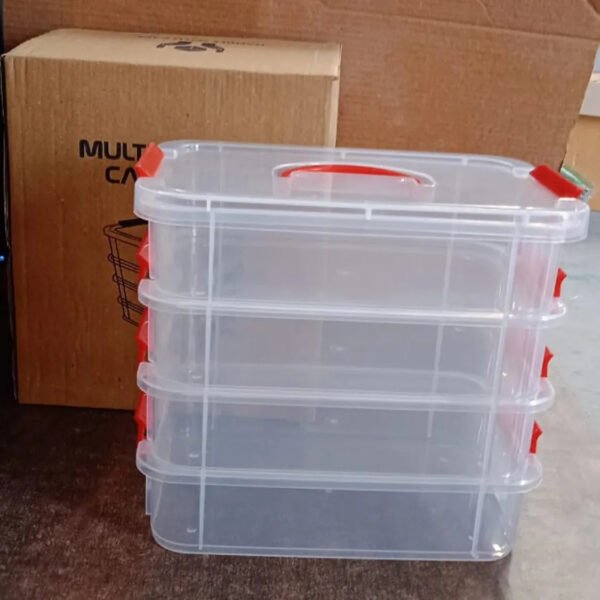 3030314.jpg 4-Layer Transparent Multipurpose Plastic Storage Box