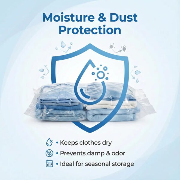 3030337.jpg Vacuum Storage Bags with Suction Pump & Shirt clips - Vacuum Bags - Big Capacity Vacuum Seal Bags for Travel Clothes Blankets Pillows, Compression Bags | Space Saver Vacuum Storage Bags (5 Pcs Set)