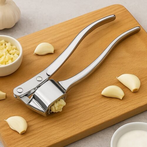 3042_ss_garlic_press.jpg Stainless Steel Garlic Press Crusher ,Crusher ,Squeezer ,Masher ,and Lemon Juicer