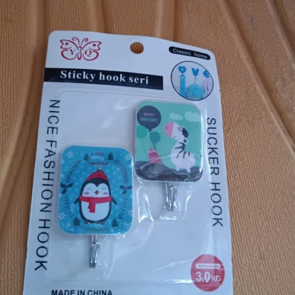 Multipurpose Strong Cartoon Hook Self-Adhesive hooks (2 Pc Set)