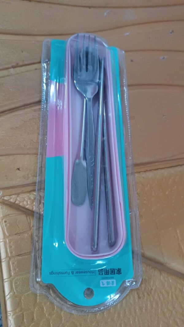 3114dc10-29a1-4957-a36e-cd77b961d3b9.jpg Portable Utensils Travel Camping Cutlery Set 4 Pc With case