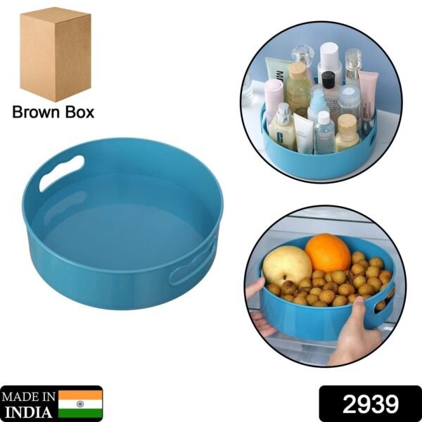 360° Rotating Kitchen Organizer Trolley for Storage - Turntable Tray with Brown Box