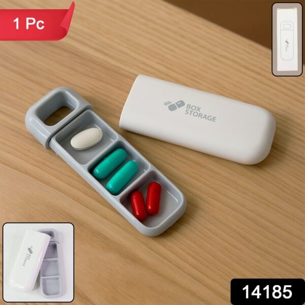Portable 1 Pc Pill Storage Box with 3 Compartments