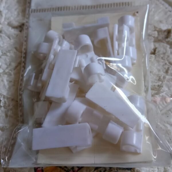 Plastic Cable Clips – Strong Adhesive Wire Organizer for Home, Office & Car (20 Pcs)