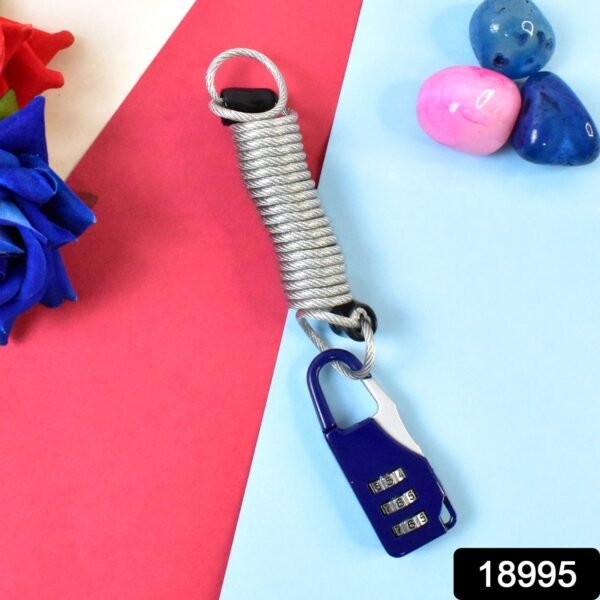 Anti-theft Dial Lock, Padlock, 3-Digit, Built-In Wire (1 Pc)