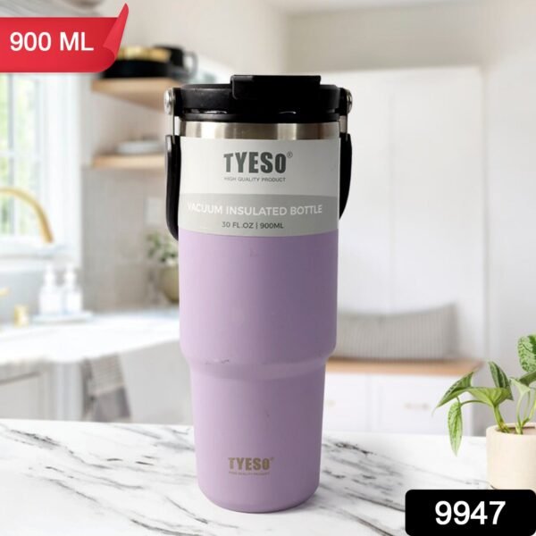 Stainless Steel Vacuum Insulated Coffee Mug with Straw & Tumbler (900 ml)