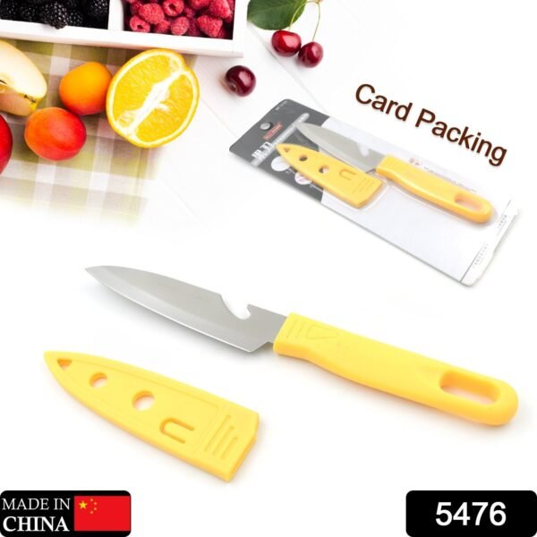 Stainless Steel Knife for Kitchen Use with Non-Slip Handle and Blade Cover 1 Pc