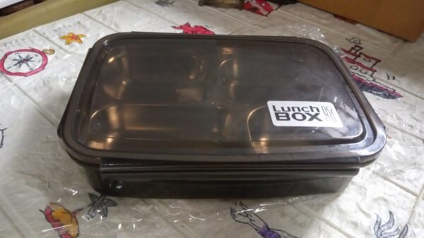 Black Transparent 4 Compartment Lunch Box for Kids and adults For Office, Travel, School