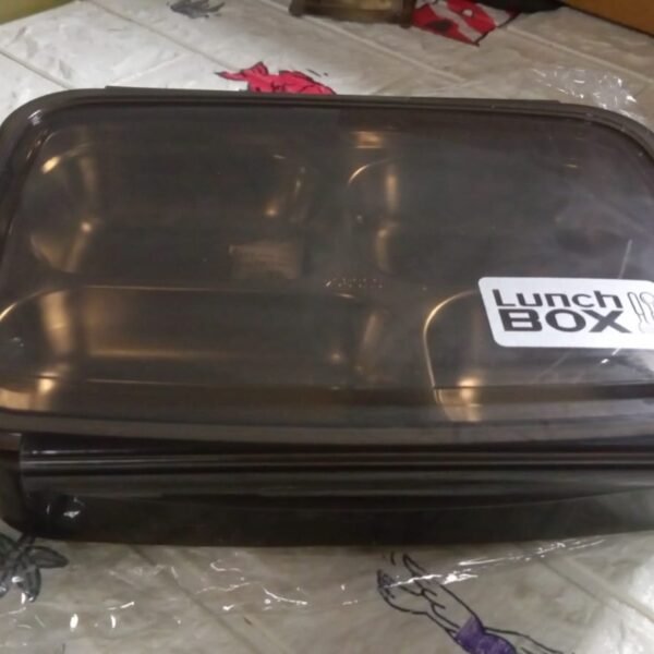 Black Transparent 4 Compartment Lunch Box for Kids and adults For Office, Travel, School