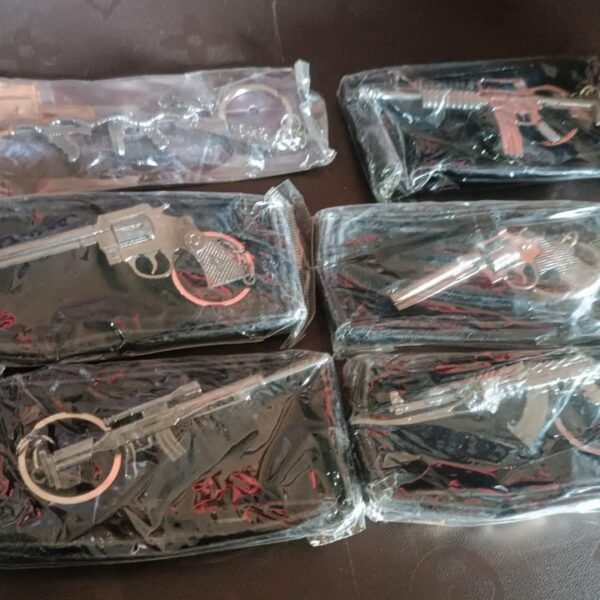 Mix Design Metal Gun Keychain With Case (1 Pc / Mix Design)