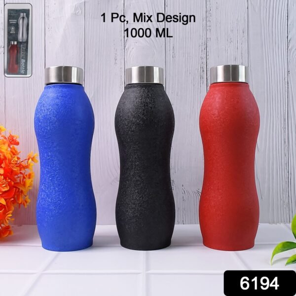 Stainless Steel Water Bottle (1000ML / Mix Colour / 1 Pc / Crocodile)