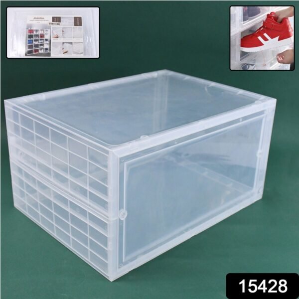 Shoe Storage Box, Shoe Box Clear Plastic Stackable (1 Pc)