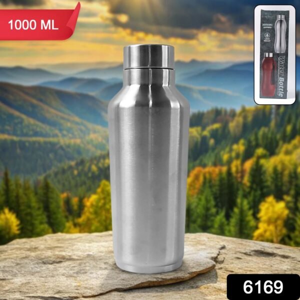 Stainless Steel Water Bottle (1000ML / 1 Pc / Steel)