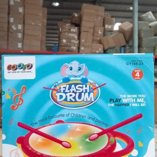 Flash Drum Toy – Colorful Musical Drum with Light Effects, Best Gift for Kids