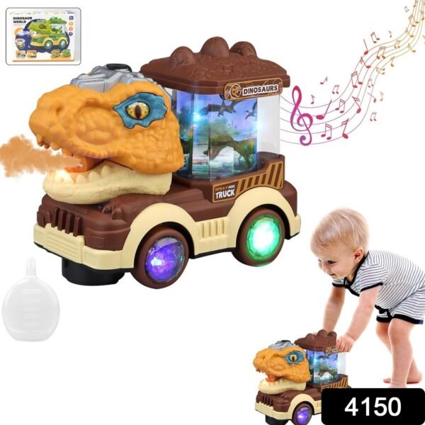 Dinosaur Car Toy with Humidifier Sound and Light (1 Pc)