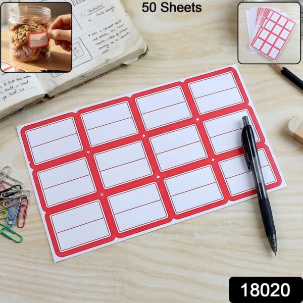 Writable Label Stickers – 50 Sheets