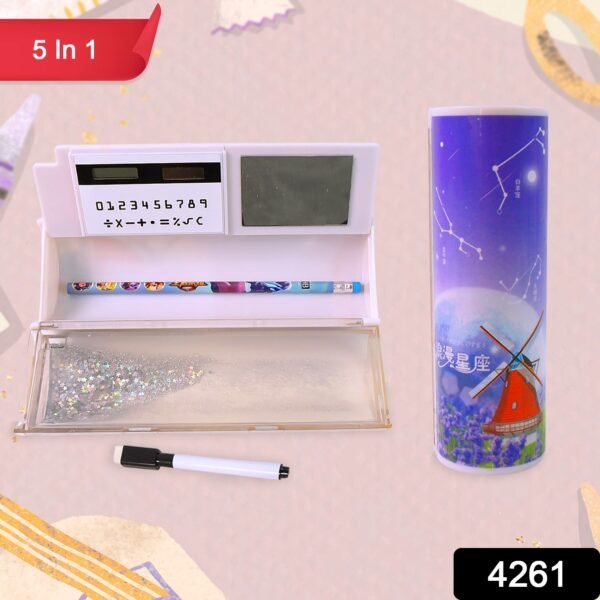 5 in 1 Compass Box, Geometry Box 2 Compartment (1 Set / Mix Color)