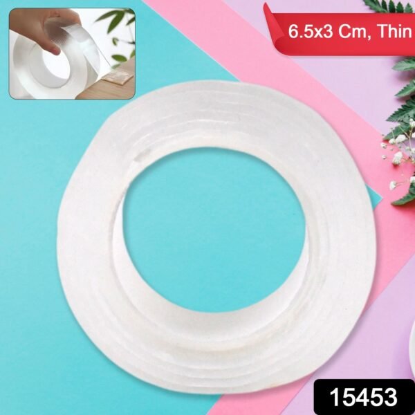 Sticky Double Sided Tape Washable Adhesive Tape Reusable (Thin / 6.5×3 Cm / 1 Pc)