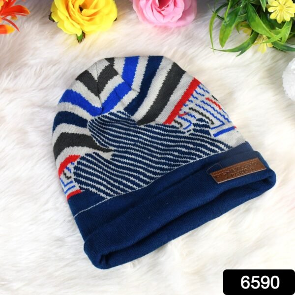 38c842ac-d7fe-4526-9ca0-22f5a84ecbe2.jpg Cap for Winter Woolen Knitted Black Inside Fur Caps (1 Pc / Mix Design & Color)