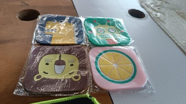 393.jpg Premium Silicone Drink Coaster (1 Pc, 8×8 cm / Mix Design)