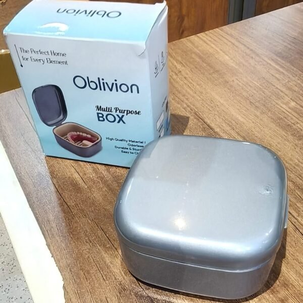 Oblivion Teeth Storage Box with Lid and Inner Tray, DENTURE CASE (1 Pc)
