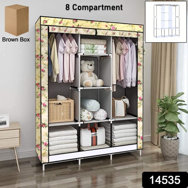 395.jpg Big 8 Compartment Portable and Collapsible Wardrobe Racks (1 Set)