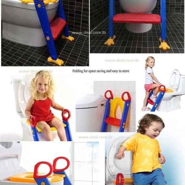 3 in 1 Kids / Toddler Potty Toilet Seat with Step Stool Ladder (Multicolour)