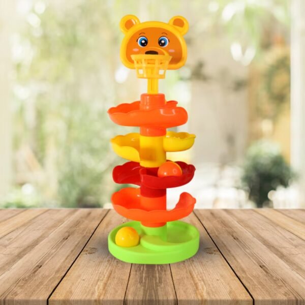 3_513fd4f0-1d0d-4048-ba9a-4881552130bf.jpg Colorful Bear Face Rolling Ball Drop Tower Toy Set