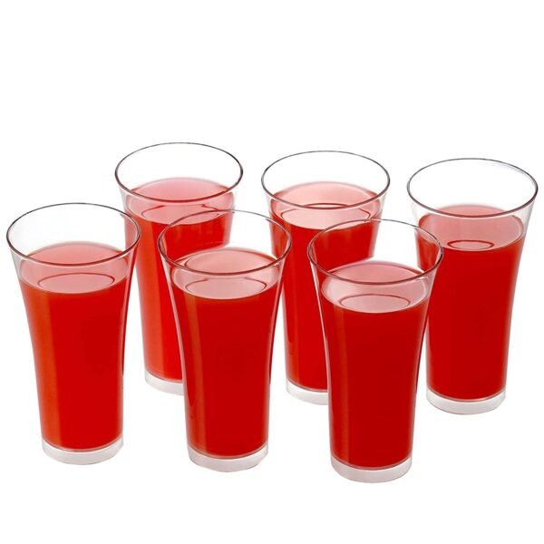 Plastic Drinking Glass Juice Glass Water Glass Set of 6 Transparent Glass