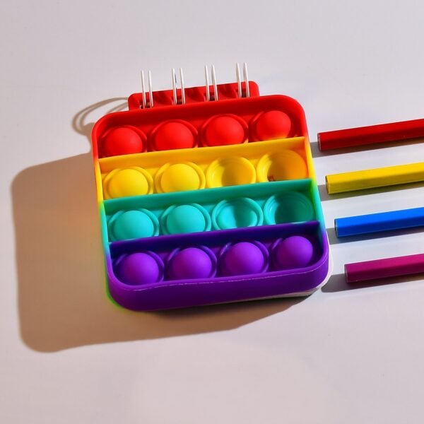 Square it Fidget Spiral Notebook Bubble Push Silicon Toy School Use