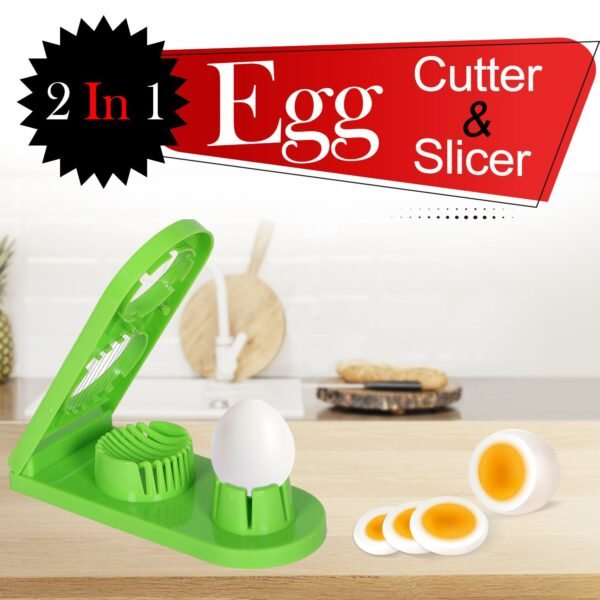2 in 1 Double Cut Egg Cutter with Stainless Steel Wire for Easy Slicing