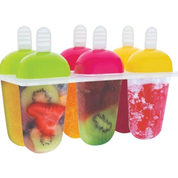 6 Pcs Multicolor Polypropylene Ice Mold, Kulfi Maker / Stick / Cream / Assorted
