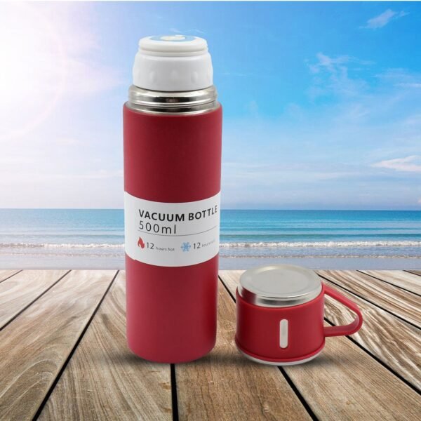 3_b044fcf3-7c83-4448-bfc2-116da8babdbd.jpg Stainless Steel Vacuum Insulated Water Bottle With Coffee / Tea Mug (500 ML)