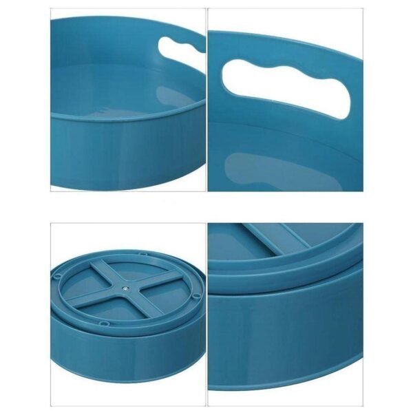 360° Rotating Kitchen Organizer Trolley for Storage - Turntable Tray with Brown Box