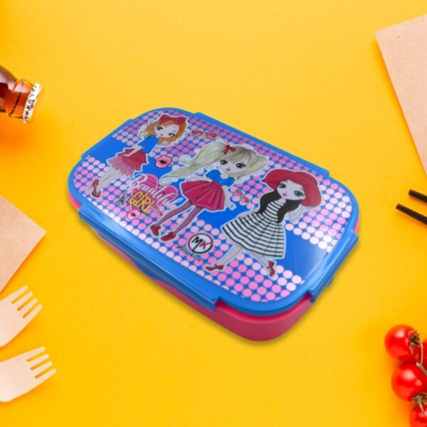 Cartoon Printed Lunch Box with Inner Box & Spoon for Kids School & Travel Use