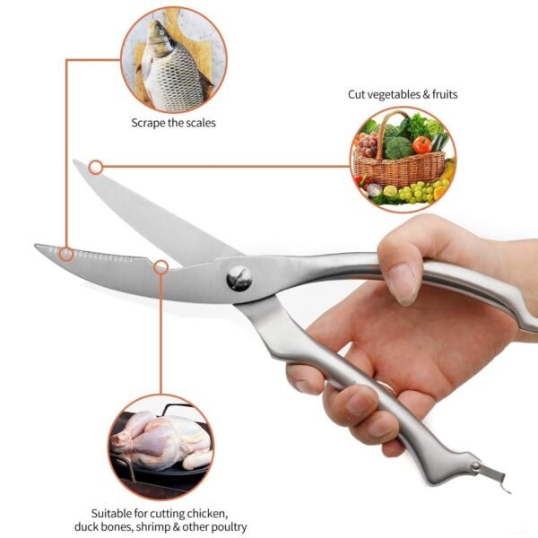 3_edd52d19-b66d-4e35-b2b4-40b04ac9e87b.jpg Heavy Duty Stainless Steel Poultry Shears, Premium Ultra Sharp Spring-Loaded Kitchen