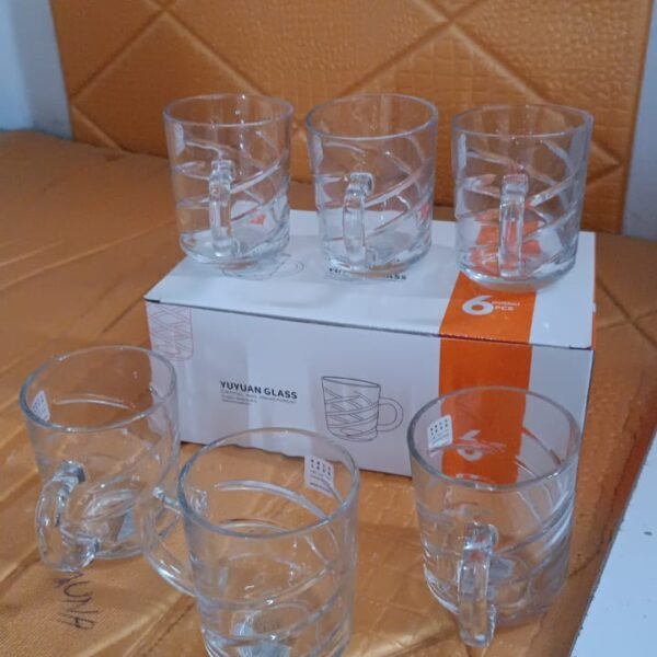 Glass Coffe & Tea Cup / Mug Enjoy Your Drink Style, Water glass (6 pcs Set / 220 ML)