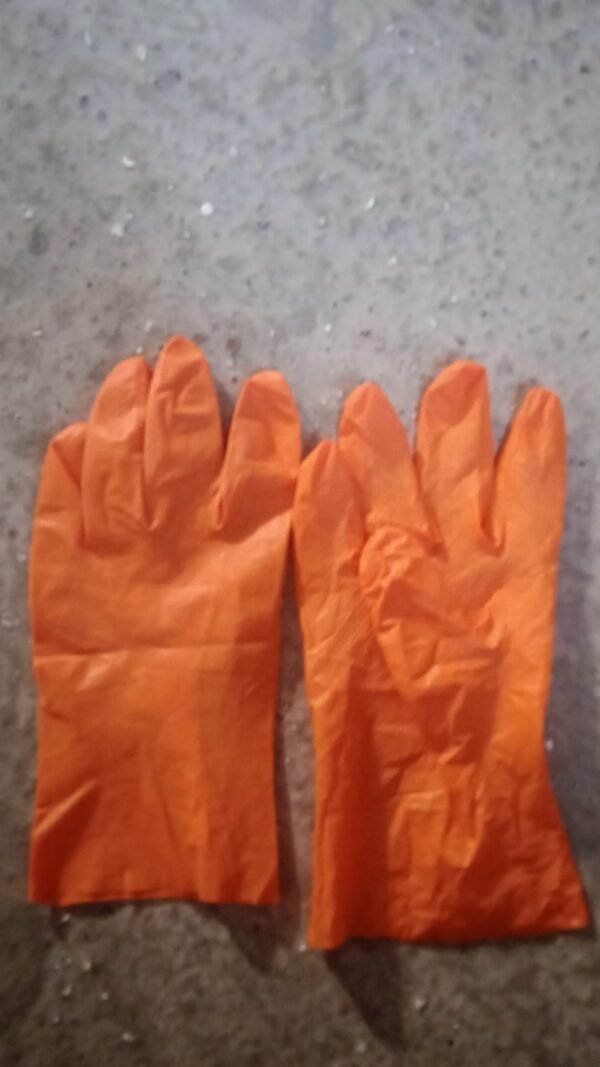 3b28adc9-3d2f-49d8-aa4c-b8b7b5d7de16.jpg Multipurpose Rubber Reusable Cleaning Gloves, Reusable Rubber Hand Gloves I Latex Safety Gloves I for Washing I Cleaning Kitchen I Gardening I Sanitation I Wet and Dry Use Orange Gloves (1 Pair 40 Gm)