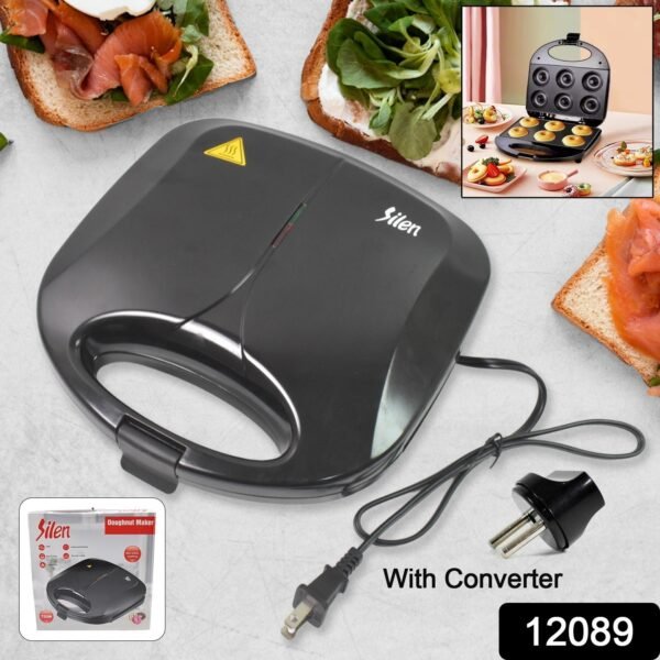 Electric Donut Maker 750W – 6 Cavity(1 Pc / With 2 PIN Plug Converter 1 Pc )