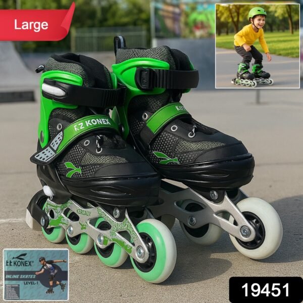 Professional Adjustable Inline Skates for Kids and Adults (Large / 1 Pair)